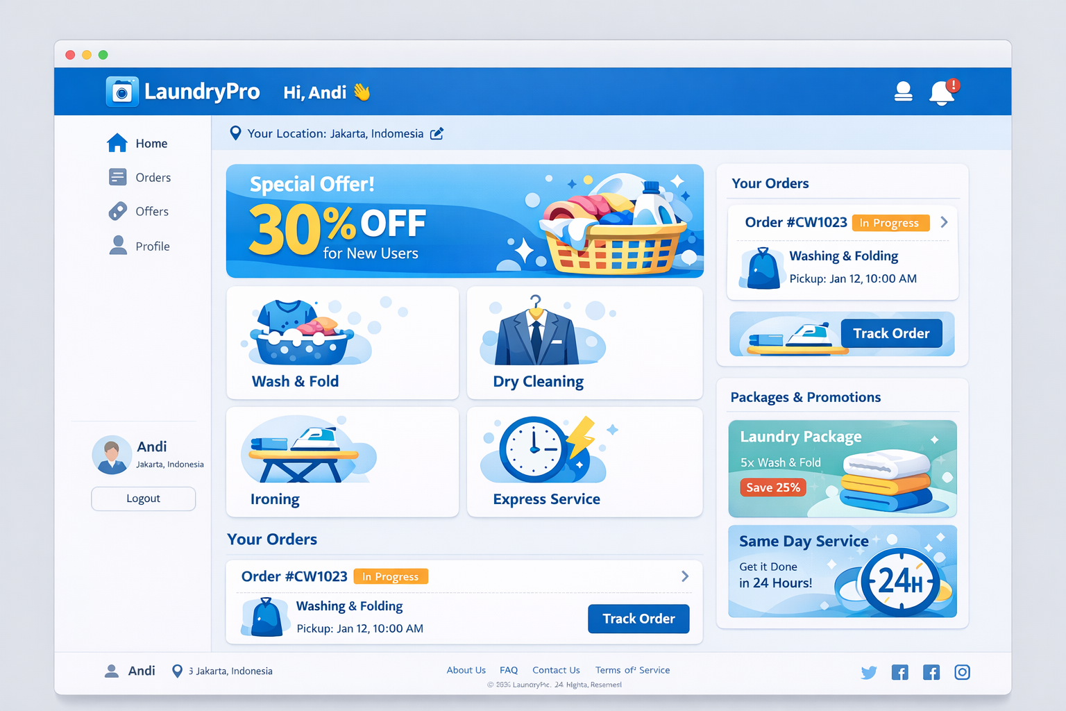 Tampilan Desktop LaundryPro